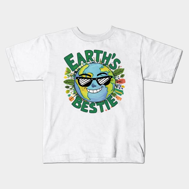 Earth's Bestie - Earth Day Celebration Kids T-Shirt by CozyNest